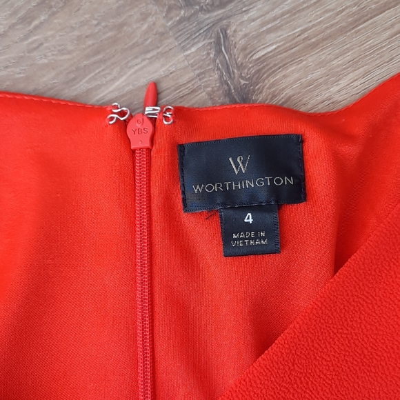 Bright Red Bell Sleeve Dress - Picture 3 of 7